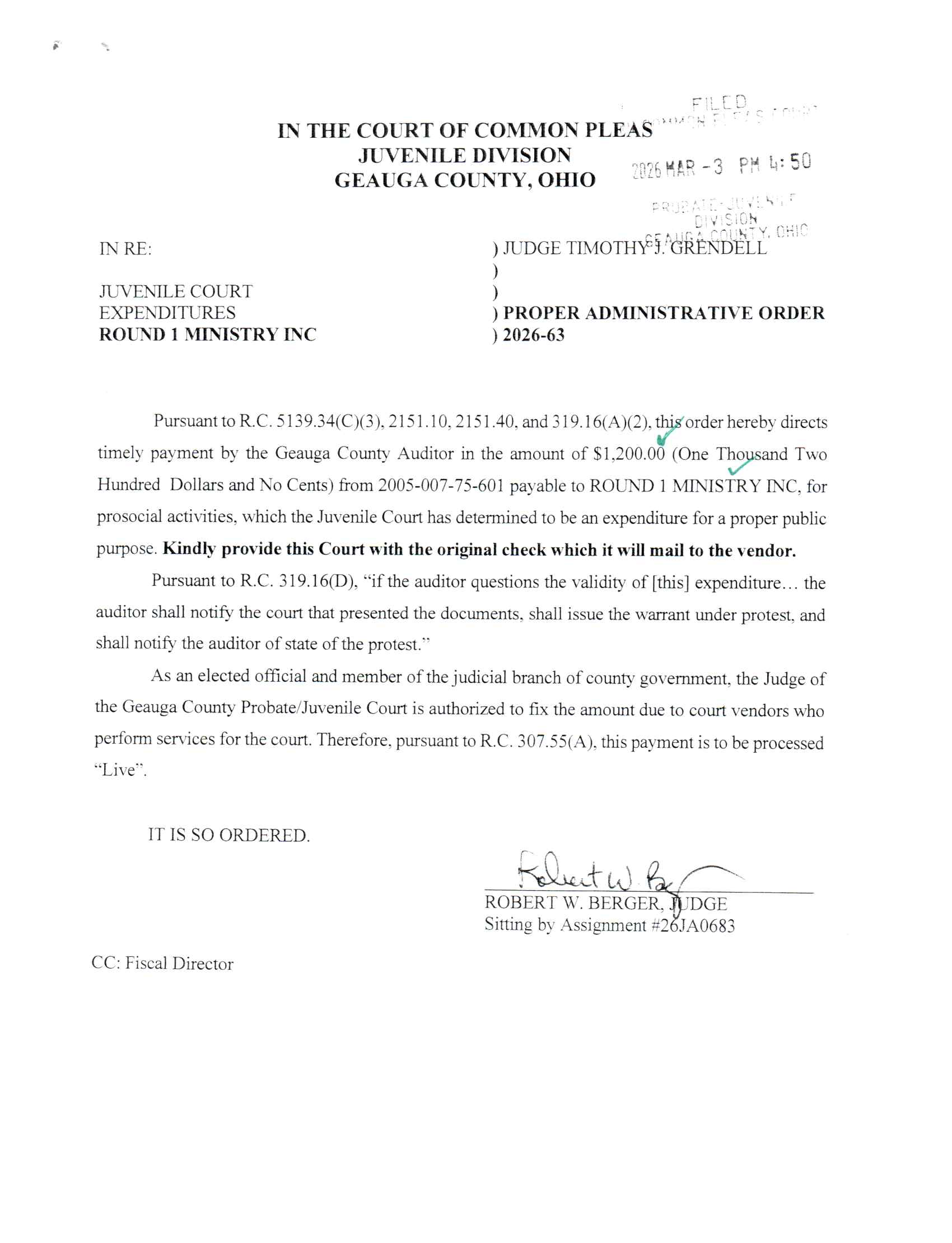 Proper Administrative Order