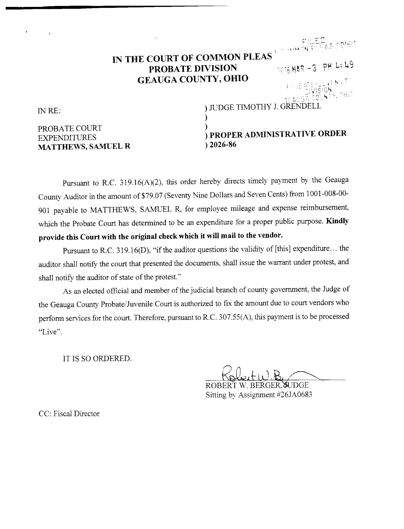 Proper Administrative Order