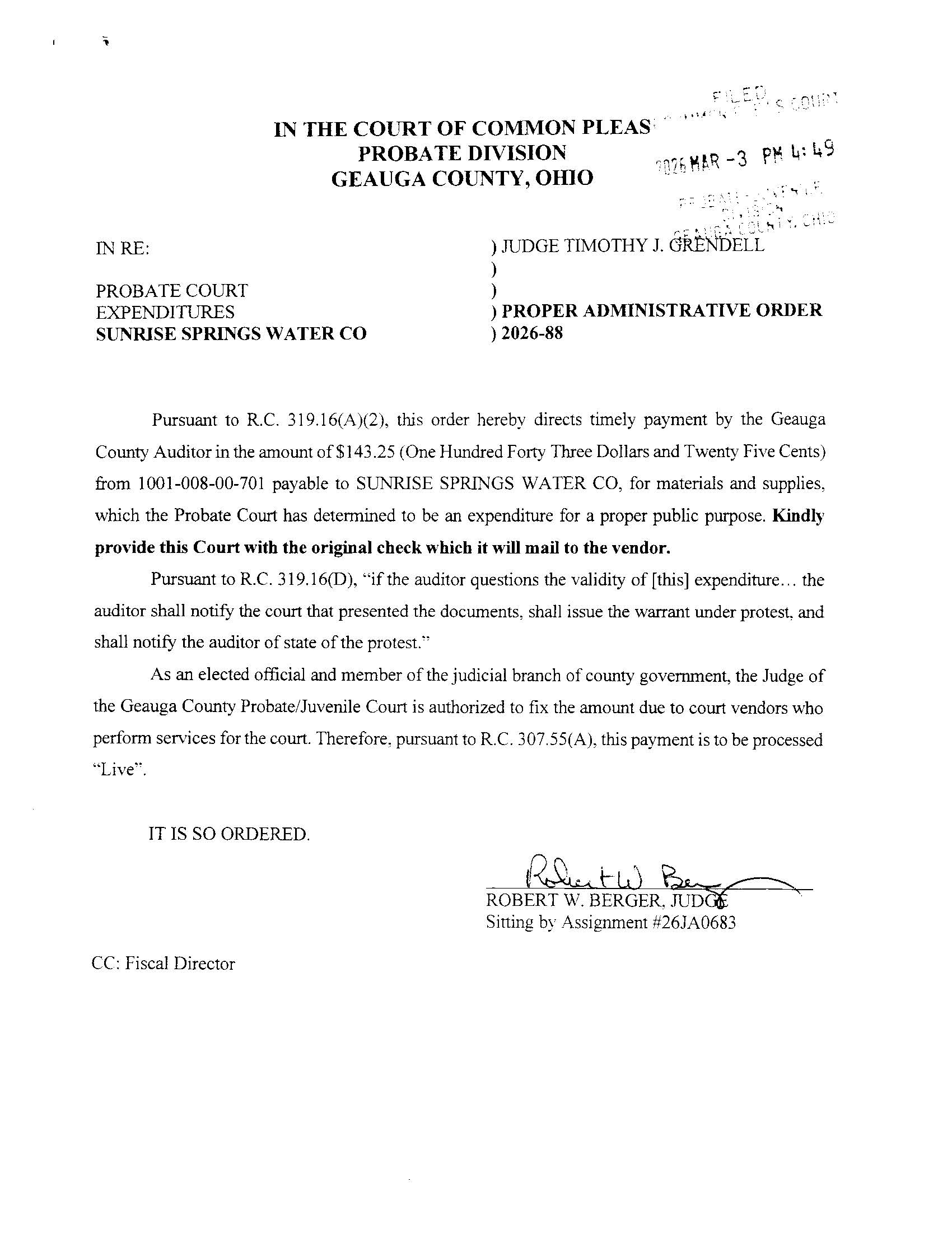 Proper Administrative Order