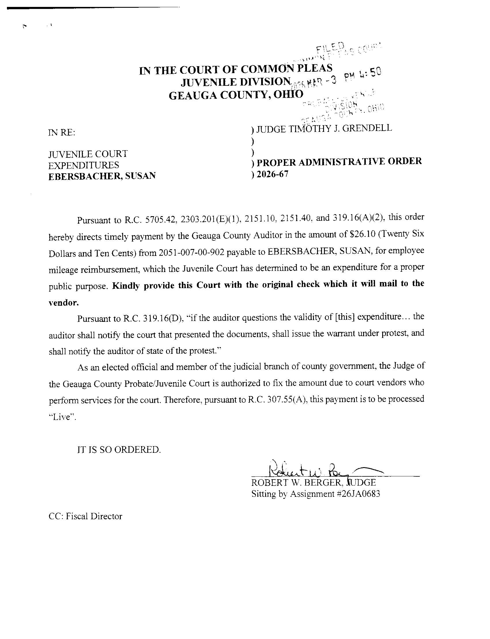 Proper Administrative Order