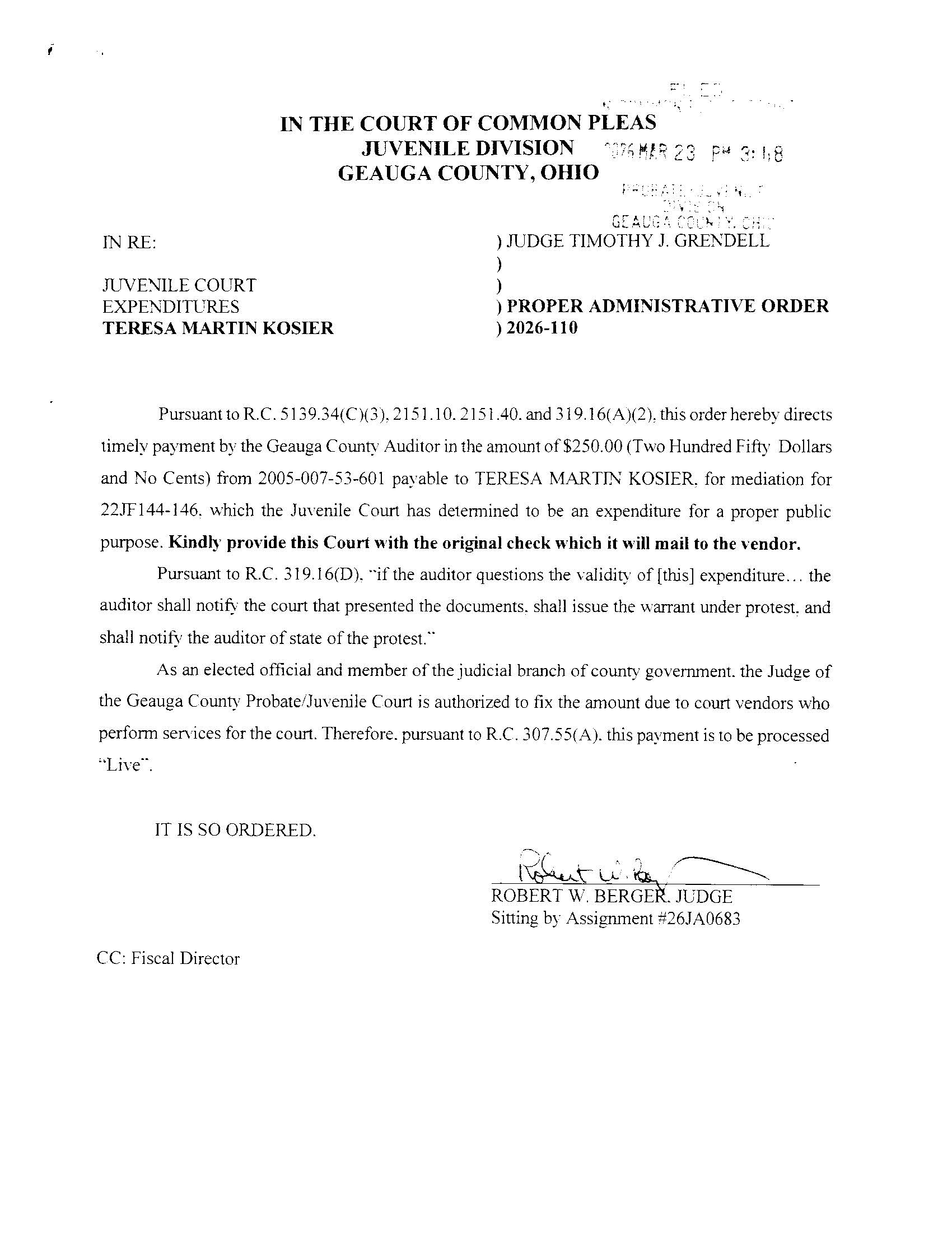 Proper Administrative Order