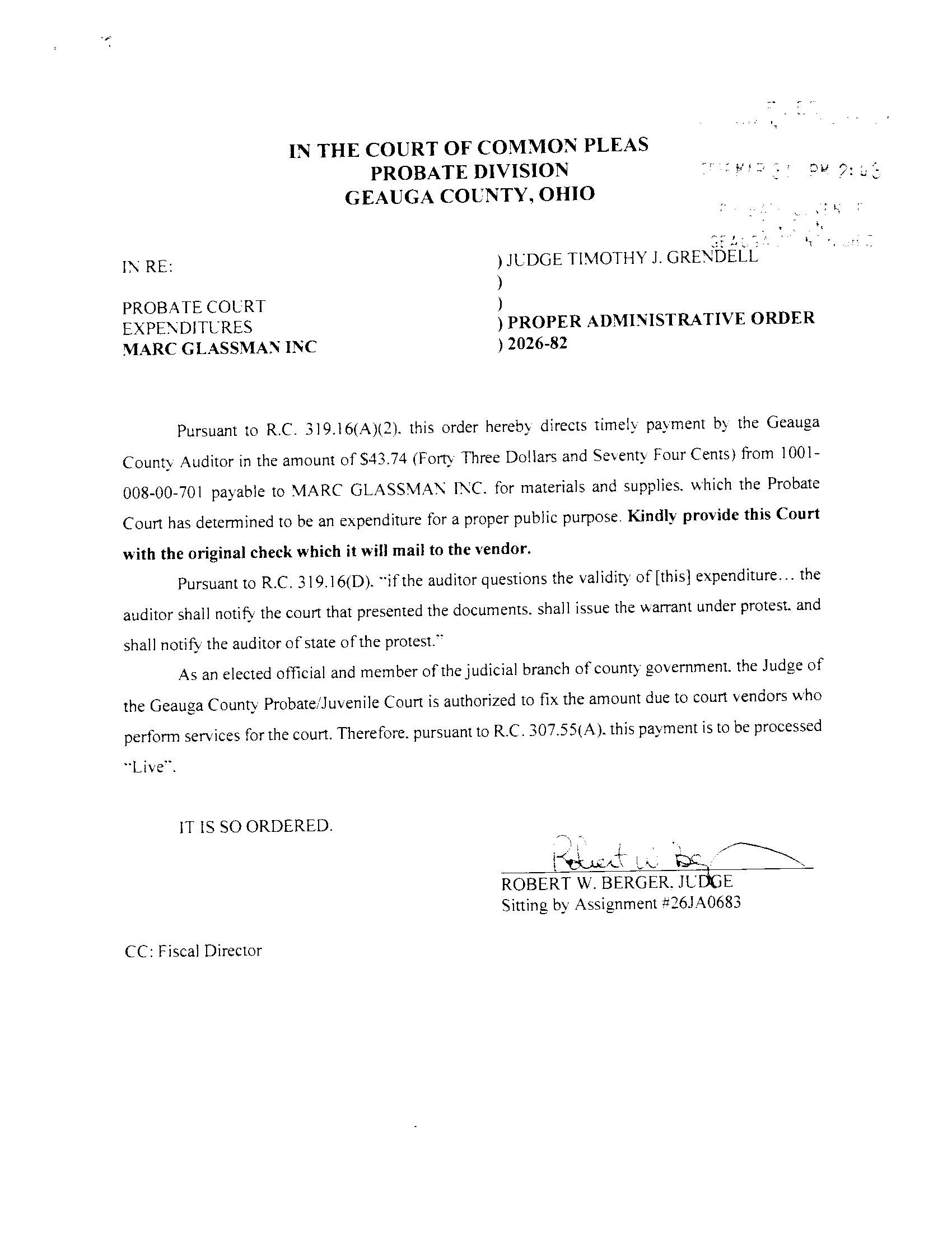 Proper Administrative Order