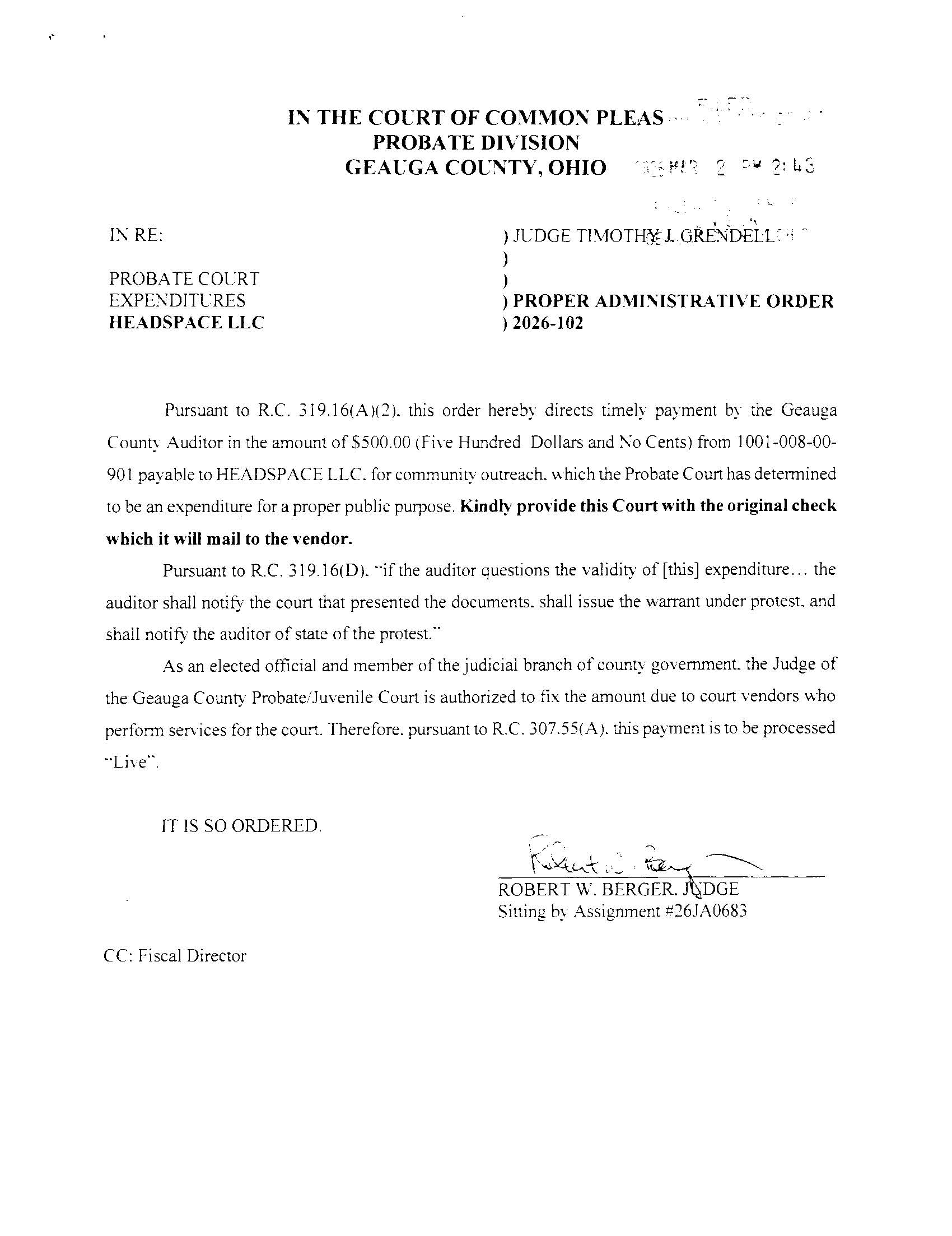 Proper Administrative Order