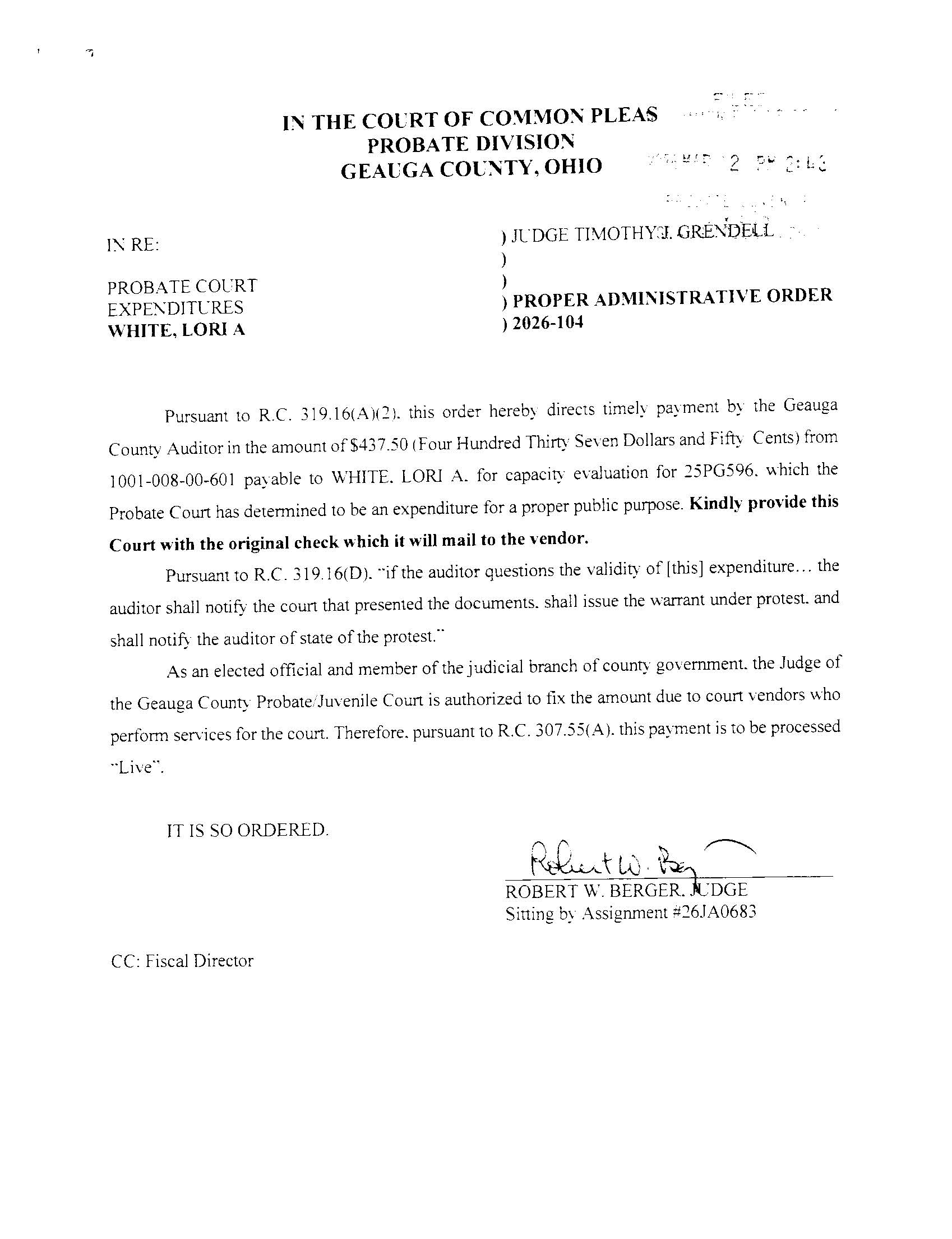 Proper Administrative Order