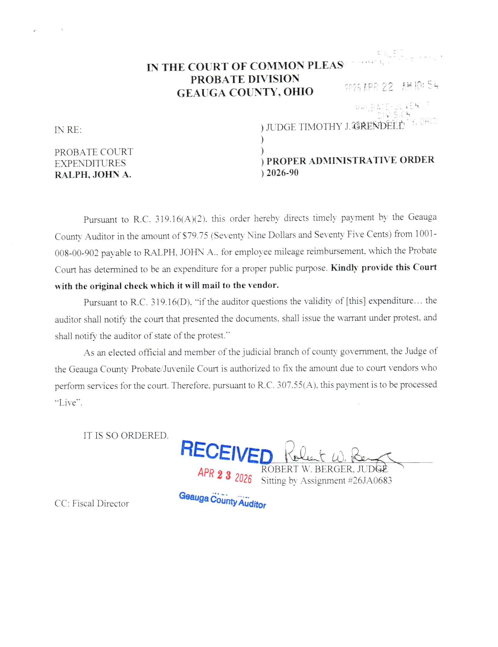 Proper Administrative Order