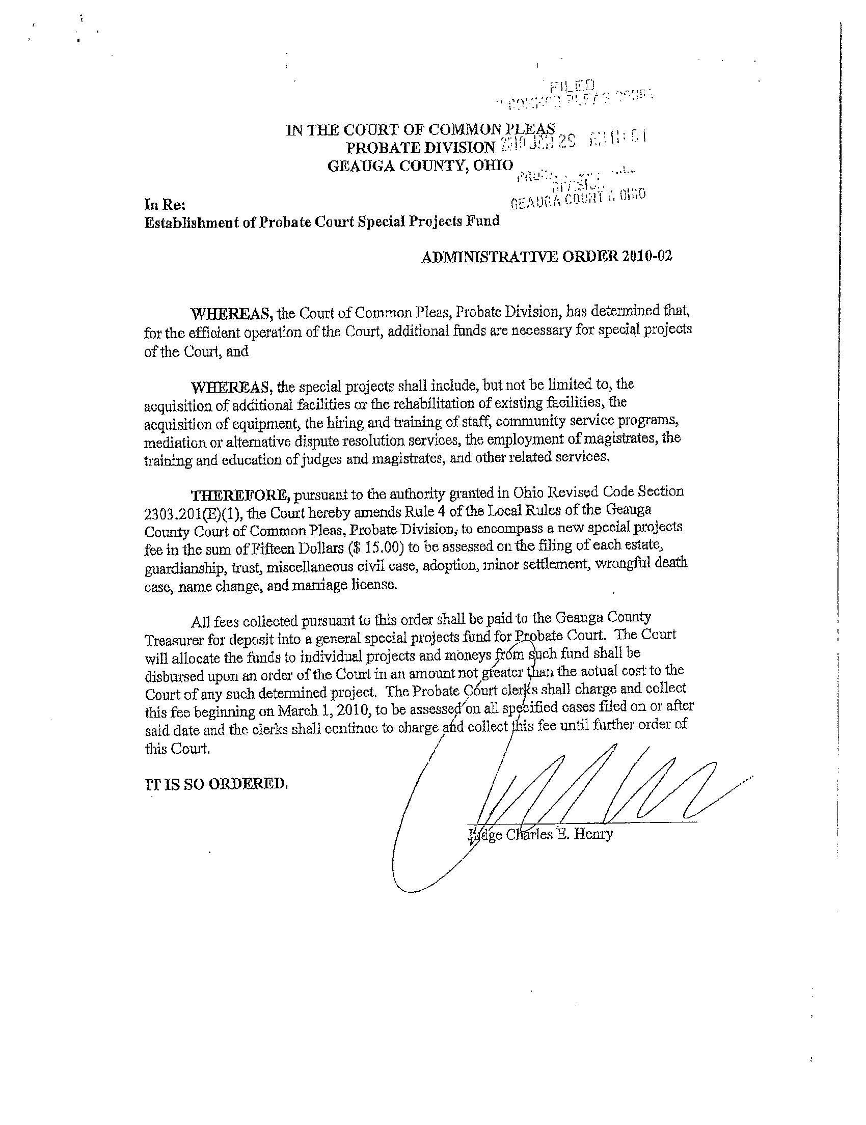 Administrative Order 2010-02